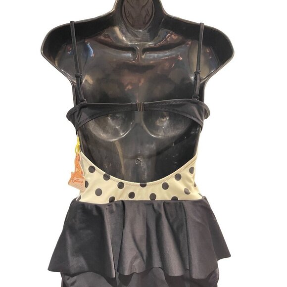 River Island swimsuit New Size 8 vintage/ retro  look  black white - Picture 3 of 5